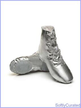 Jazz Dance Ankle Boots Split Sole PU Leather Lace-Up for Dance